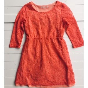 Girls Coral Lace Dress, Mudd Size 10